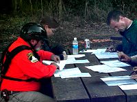 SAR members planning a search